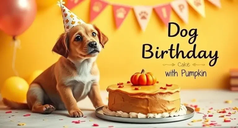 Dog birthday cake with pumpkin
